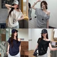 ราคา Miqi เสื้อยืด สีพื้น ปาดไหล่ แขนสั้น ทรงหลวม ผ้านิ่ม สไตล์เกาหลี ลำลอง แฟชั่น ใส่สบาย FYP66 (40014380474)