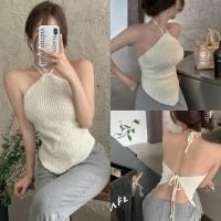 ราคา Miqi เสื้อสายเดี่ยว คล้องคอ สีพื้น ไหมพรม ผ้านิ่ม ใส่สบาย เสื้อครอป ฤดูร้อน แซ่บๆ ใส่ไปทะเล 83306 (25543540945)