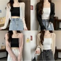 ราคา Miqi คาร์ดิแกน คลุมซีทรู กระดุมหน้า นผ้าบางเบาใส่สบาย เสื้อแขนยาว เข้ากับทุกการแต่งกาย ทรงหลวม (28437631797)