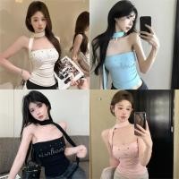 ราคา Miqi เสื้อเกาะอก มฟองน้ำ สายคล้องคอ ตัวอักษรพิมพ์ ผ้านิ่ม เสื้อครอป เสื้อครอป แฟชั่น ใส่สบาย FY943 (43468535555)