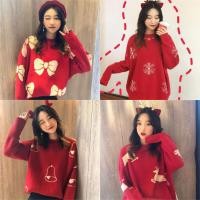 ราคา Miqi เสื้อไหมพรม คอกลม แขนยาว ลายคริสต์มาส ทรงหลวม สำหรับผู้หญิง สไตล์เกาหลี น่ารัก ใส่สบาย 9653 (28143580976)