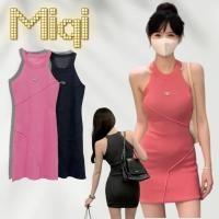 ราคา Miqi ชุดเดรส สีพื้น คอกลม แขนกุด เข้ารูป ผ้าร่อง ใส่สบาย เดรสสั้น สไตล์เกาหลี สวย แฟชั่น Z10 (48301901222)