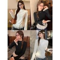 ราคา Miqi แขนยาว สีครีมดำใสไตล์มินิมอล แต่งลูกไม้ เสื้อแฟชั่น สไตล์เกาหลี ใส่สบาย พร้อมจัดส่ง (53652562926)