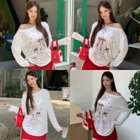 ราคา Miqi เสื้อยืด แขนยาว ลายโบว์สีแดง ผ้าซีทรูบางๆ ทรงหลวม ผ้านิ่ม สไตล์เกาหลี แฟชั่น ใส่สบาย FY2081 1 (42007288536)