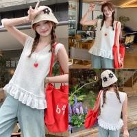 ราคา Miqi เสื้อกล้าม ไหมพรม สีพื้น คอวี แต่งปลายปล่อย ผ้านิ่ม เสื้อแขนกุด สไตล์เกาหลี ใส่สบาย Z TS07 (41509198197)