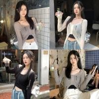 ราคา Miqi เสื้อไหมพรม แขนยาว คอวี สีพื้นนิมอลดีเทลขาดๆ เข้ารูป ผ้าถัก สไตล์เกาหลี เก๋ไก๋ ส่งไวจากไทย MT725 (40254393901)