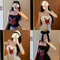 ราคา Miqi เสื้อเกาะอก มีฟองน้ำ ดีเทลบายกระต่ายสามสี ผ้านิ่มยืด เสื้อครอป สไตล์เกาหลี น่ารัก FY5520 (40111266634)