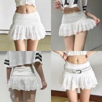 ราคา Miqi กระโปรงสั้น ทรงเอ เอวสูง สีขาว แต่งขอบลูกไม้ กระโปรงเอวสูง แฟชั่นฤดูร้อน ใส่ไปทะเล FY2775 (28485976168)