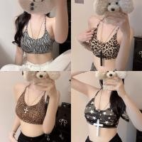 ราคา Miqi เสื้อสายเดี่ยว มีฟองน้ำ ลายเสือดาว รัดรูป ผ้ายืด เสื้อครอป เซ็กซี่ หน้าร้อน แฟชั่น FY6108 (27540528064)