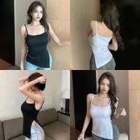 ราคา Miqi เสื้อสายเดี่ยว ไหมพรม สีพื้น ผ่าด้านข้าง เข้ารูป เสื้อแขนกุด แฟชั่นฤดูร้อน ทรงสวย 11059 (27182237351)