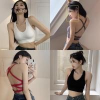 ราคา Miqi เสื้อกล้าม มีฟองน้ำ สีพื้น โชว์หลัง สายไขว้ ใส่เดี่ยว เสื้อครอป สไตล์เกาหลี เซ็กซี่ FY7934 (26584894420)