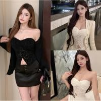 ราคา Miqi เสื้อเกาะอก ดีเทลแต่งลูกไม้ เข้ารูป ใส่สบาย เสื้อแฟชั่นสไตล์เกาหลี เรียบหรู ใส่ไปทะเล Y0915 (26487839458)