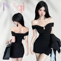 ราคา Miqi เดรสออกงาน แขนสั้น สีพื้น เปิดไหล่ รัดรูป ผ้านิ่มยืด เดรสสั้น สไตล์เกาหลี สวย แฟชั่น FY2770 (42825496499)