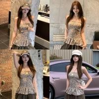 ราคา Miqi เสื้อเกาะอก ปาดไหล่ สม๊อคยืนลายเสือ รัดรูป ผ้ายืด เสื้อแฟชั่น สไตล์เกาหลี แนวสตรีท U211 (40660436877)