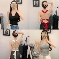 ราคา Miqi เสื้อกล้าม สีพื้น มีฟองน้ำ แขนกุด ดีเทลเว้าหลัง การตกแต่ง สไตล์เซ็กซี่ แฟชั่น FY10112 (40504027472)