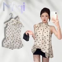 ราคา Miqi เสื้อกล้าม สีครีม ลายจุด ทรงหลวม ผ้าใส่สบาย เสื้อแขนกุด สไตล์ลำลอง แฟชั่น น่ารักๆ FY2916 (49800878515)