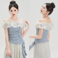 ราคา Miqi เสื้อยืด สีฟ้าพาสเทล ผ้าเนื้อนุ่ม ปาดไหล่ เข้ารูป เสื้อครอป สไตล์ลำลอง แขนสั้น ทรงสวย ผ้าใส่สบาย (54152636812)