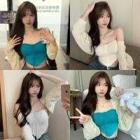 ราคา Miqi เสื้อเกาะอก ไหมพรม สีพื้น ชายสามเหลี่ยม ผ้าร่องยืด เกาะอกสั้น ไปทะเล สวยๆ น่ารัก 3061 (29184900365)