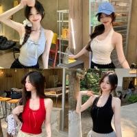 ราคา Miqi เสื้อกล้าม สีพื้น มีฟองน้ำ ผูกโบว์ แต่งลูกไม้ ครอป เสื้อแขนกุด แฟชั่นฤดูร้อน น่ารัก FY10100 (29235972576)