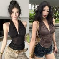 ราคา Miqi เสื้อกล้าม คอวี คล้องคอ เปิดหลัง เข้ารูป ผ้านิ่ม เสื้อแขนกุด สไตล์ลำลอง แฟชั่น เซ็กซี่ FY9345 (40918912911)