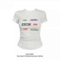 ราคา เสื้อยืดเซ็กซี่ เสื้อพิมพ์ลาย TLDX0314 เสื้อยืดสวยๆผู้หญิง แขนสั้น ทรงเข้ารูป เซ็กซี่ สไตล์อเมริกันย้อนยุคเรียบง่าย (43955970001)