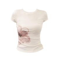 ราคา เสื้อยืดเซ็กซี่ เสื้อพิมพ์ลาย TLDX0765 เสื้อยืดสวยๆผู้หญิง แขนสั้น ทรงเข้ารูป เซ็กซี่ สไตล์อเมริกันย้อนยุคเรียบง่าย (43811564933)