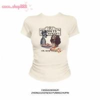 ราคา เสื้อยืดเซ็กซี่ เสื้อพิมพ์ลาย TLDX0219 เสื้อยืดสวยๆผู้หญิง แขนสั้น ทรงเข้ารูป เซ็กซี่ สไตล์อเมริกันย้อนยุคเรียบง่าย (28787801999)