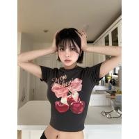 ราคา เสื้อยืดเซ็กซี่ เสื้อพิมพ์ลาย TLDX0927 เสื้อยืดสวยๆผู้หญิง แขนสั้น ทรงเข้ารูป เซ็กซี่ สไตล์อเมริกันย้อนยุคเรียบง่าย (28540136571)