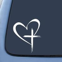 ราคา 1PC Love Heart Cross สติกเกอร์รถกันน้ําสําหรับ DIY Auto ด้านหลังหน้าต่างกันชน Trunk ไวนิล Decals ตลกรถตกแต่ง (49750815260)