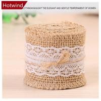 ราคา HTT ธรรมชาติผ้ากระสอบริบบิ้นม้วนด้วยลูกไม้สีขาวหัตถกรรม ทําเอง งานฝีมือทําด้วยมือเทปสําหรับงานแต่งงานตกแต่งโปรดปราน (41326335772)