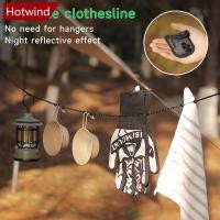 ราคา HTT 3Mกลางแจ้งแบบพกพาลูกปัด Clothesline ไม่มีไม้แขวนเสื้อเชือกแขวนปรับได้พร้อมถุงเก็บ Camping Gear (51750298343)