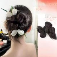 ราคา Vogue สไตล์โบราณดอกไม้วิกผมกระเป๋าเจ้าสาวผมที่สง่างาม Bun วิกผม Clip in ดอกไม้ Bud Ball Head ผม Elegant updo (25137079317)