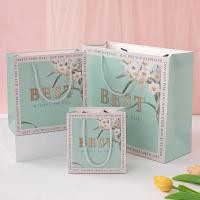 ราคา ถุงของขวัญกล้วยไม้ถุงกระดาษสีเขียว หูหิ้ว ริบบิ้นถุงของขวัญสําหรับงานปาร์ตี้ของขวัญ (42112387100)