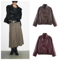 ราคา แจ็กเกตขึ้นคอลลาร์PU หนังเทียมแขนยาวสำหรับฤดูใบไม้ร่วง (46852270656)