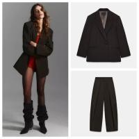 ราคา ชุดสูทแขนยาวฤดูหนาว ออกแบบมาพร้อมแผ่นรองไหล่และตัวกางเกงที่สวมใส่ง่าย พิเศษด้วยกระดุมสองแถว (56802114603)