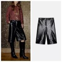 ราคา กางเกงขาสั้นเอวสูงสีดําสำหรับฤดูหนาว ทำจากPUหนังเทียม ใส่สบายในสไตล์ลำลอง (44551203416)