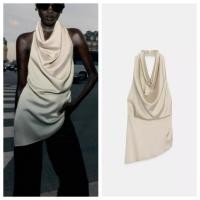 ราคา เสื้อสายเดี่ยวผ้าไหมซาตินไม่สมมาตร สไตล์เซ็กซี่ เหมาะสำหรับฤดูใบไม้ร่วงและฤดูหนาว (53251016530)