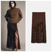 ราคา กระโปรงหางปลาเอวสูงทำจากผ้าไหมซาติน สำหรับฤดูหนาว (45102736389)