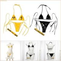 ราคา ชุดว่ายน้ำ Strappy Halterneck แห้งเร็วสำหรับผู้หญิง กับตัวลacci ท้ายเปิดปุบปับ (40777023158)