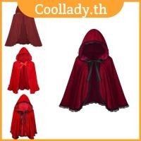 ราคา เสื้อคลุมลูกไม้สีแดงและดำ มีระบาย สำหรับผู้หญิง เหมาะสำหรับ HALOWEEN แฟชัน (41925884316)