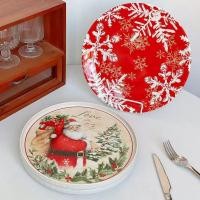 ราคา บรรยากาศคริสต์มาสยุโรป Retro จานบนโต๊ะอาหารเซรามิคในครัวเรือนจานจานแบนจานขนมเค้ก dwef (42476907607)