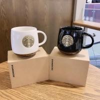 ราคา ถ้วยกาแฟ สตาร์บัคส์ถ้วยเซรามิกครัวเรือนขนาดใหญ่ ความจุถ้วยทองแดงปลาหมึกขนาดถ้วยน้ําที่มาพร้อมกับคู่ (29435343174)