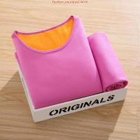 ราคา ฮีทเทค เสื้อฮีทเทค ชุดชั้นในระบายความร้อน M 5XL ผู้หญิงคอกลมอบอุ่นเสื้อตัวในเพิ่มกำมะหยี่หนาสองชิ้น (51051935926)