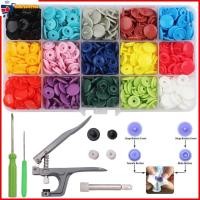 ราคา 15สี 300pcs ชุดปุ่มสแน็ปพลาสติก คีมติดกระดุม T5 12mm DIY เสื้อผ้าSnapหลากสี (21027420749)