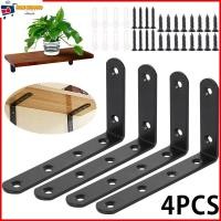 ราคา 4 ชิ้นชุด เหล็กฉากสีดำ ฉากรับชั้น เหล็กฉากยึดมุม DIY เหล็กฉากตัว L ฉากรับชั้นวางของ เหล็กฉาก หนา 3 มิล (16076150655)