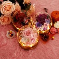 ราคา โดมแก้วดอกไม้สีแดง ประดับด้วยการตกแต่งสวยงาม ส่องสว่างด้วยแสง (41717988241)