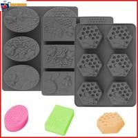 ราคา 3 ชิ้น ซิลิโคนแม่พิมพ์สบู่ BPA ฟรีแม่พิมพ์สบู่ 3 รูปทรงที่แตกต่างกันผึ้งนำกลับมาใช้ใหม่แม่พิมพ์ซิลิโคนเครื่องล้างจานปลอดภัยรังผึ้งแม่พิมพ์สบู่สำหรับสบู่มัฟฟินบราวนี่ (24330366933)