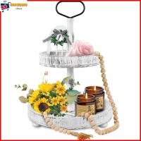 ราคา ถาดไม้ 2 ชั้น พร้อมที่จับโลหะ ถอดออกได้ สําหรับวางอาหาร คัพเค้ก (22853243186)