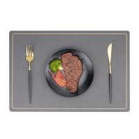 ราคา แผ่นโต๊ะอาหาร แผ่นรองจาน แผ่นรองจานขอบทอง ที่รองจานอาหาร วัสดุ PU กันน้ำได้ (22413877869)