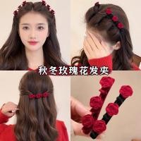 ราคา ขี้เกียจเจ้าหญิงหัวดอกกุหลาบถักผมเรียบคลิปแบนคลิปอุปกรณ์ผม (40854141115)